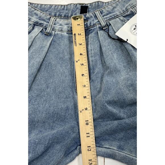 Cider Women's High Rise Pleated Wide Leg Jeans Size Small 26X28 Light wash 90s - Picture 12 of 13